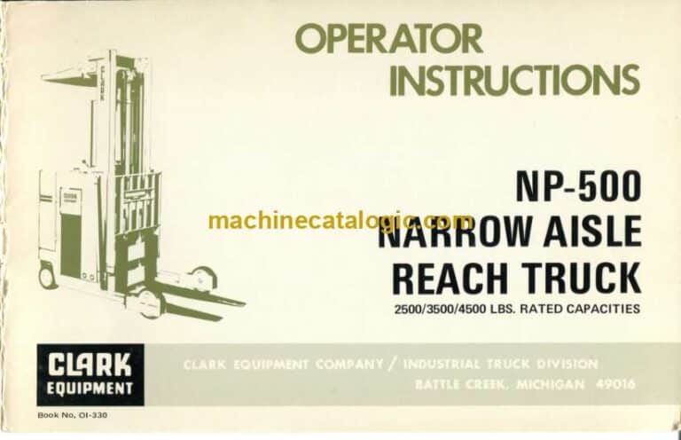 Clark NP500 Narrow Aisle Reach Truck Operators Manual (OI-330)
