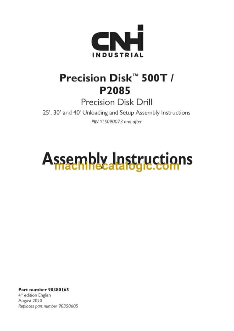 Case Precision Disk 500T, P2085 Precision Disk Drill Assembly Instructions
