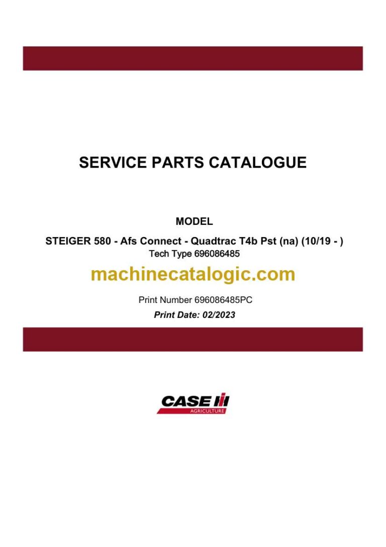 Case Steiger 580 AFS Connect Quadtrac Tier 4B Service Parts Catalogue