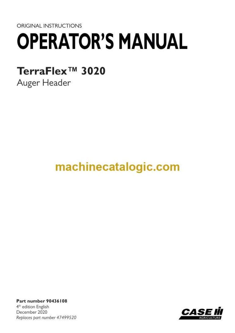 Case TerraFlex 3020 Auger Header Operator Manual