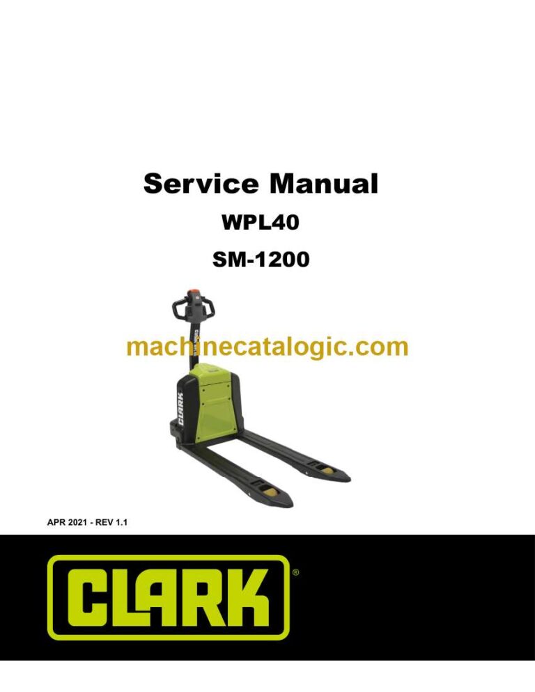 Clark WPL40 Pallet Truck Service Manual (SM1200)