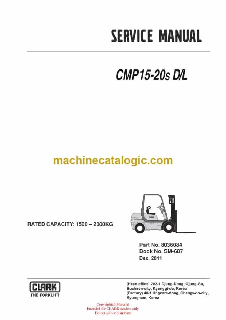 Clark CMP15-20s D,L Forklift Service Manual (SM687)