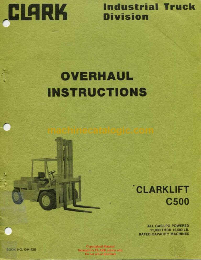 Clark Clarklift C500 Forklift Overhaul Instructions (OH428)