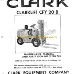 Clark Clarklift CFY20B Forklift Parts Manual (X118B)