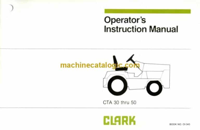 Clark CTA 30 thru 50 Forklift Operators Manual (OI-343)