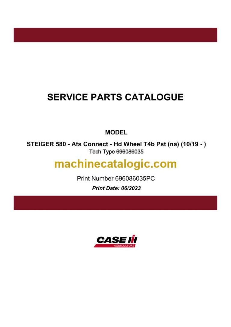 Case Steiger 580 AFS Connect Hd Wheel Tier 4B Service Parts Catalogue