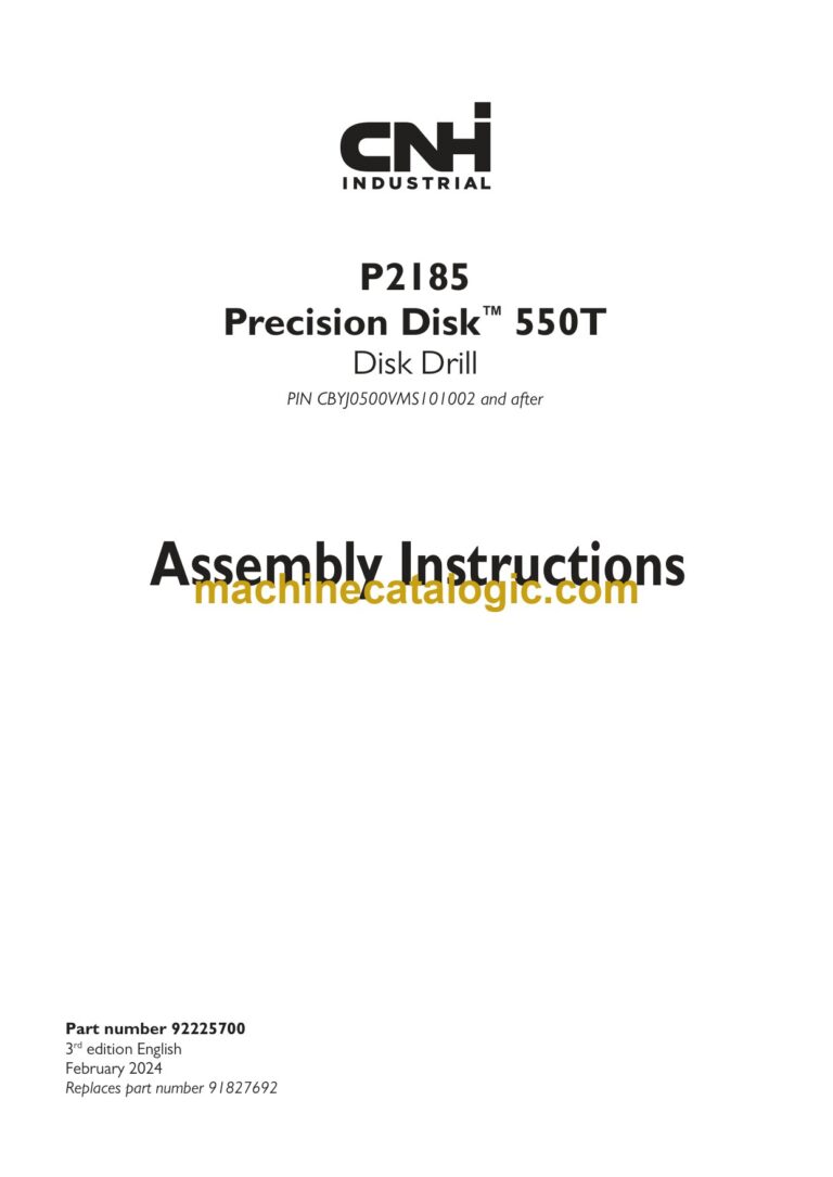 CNH P2185, Precision Disk 550T Disk Drill Assembly Instructions