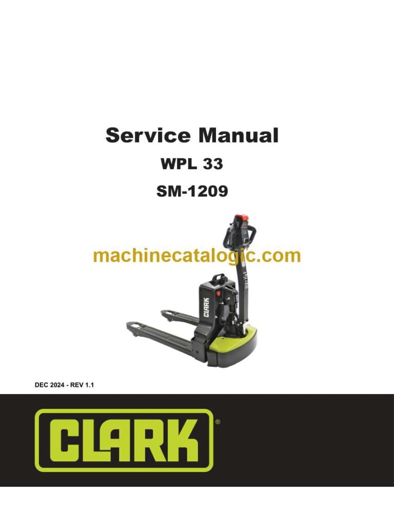 Clark WPL33 Pallet Truck Service Manual (SM1209)