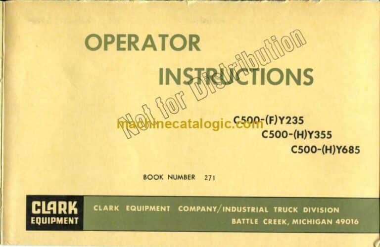 Clark C500-(F)Y235, C500-(H)-Y355, C500-(H)-Y685 Forklift Operators Manual (OI-271)