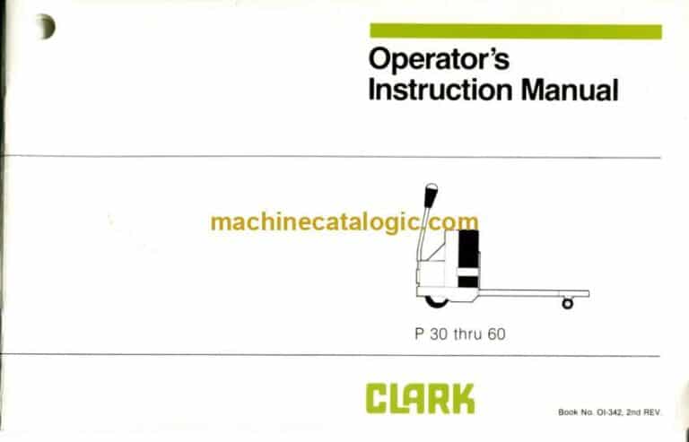 Clark P30 thru 60 Forklift Operators Manual (OI-342)