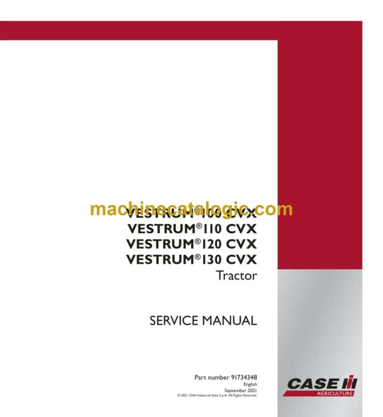 Case Vestrum 100CVX, 110CVX, 120CVX, 130CVX Tractor Service Manual