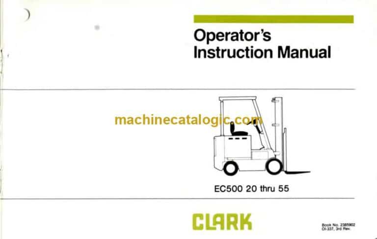 Clark EC500 20 thru 55 Forklift Operators Manual (OI-337)