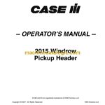 Case 2015 Windrow Pickup Header Operator Manual