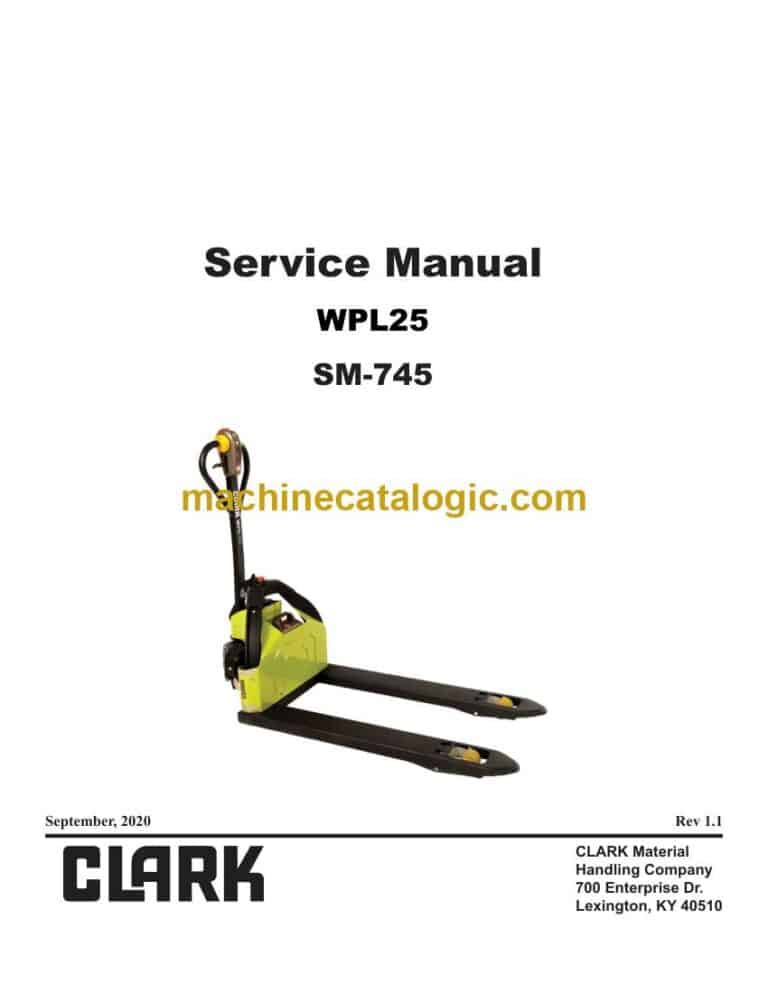 Clark WPL25 Pallet Truck Service Manual (SM745)