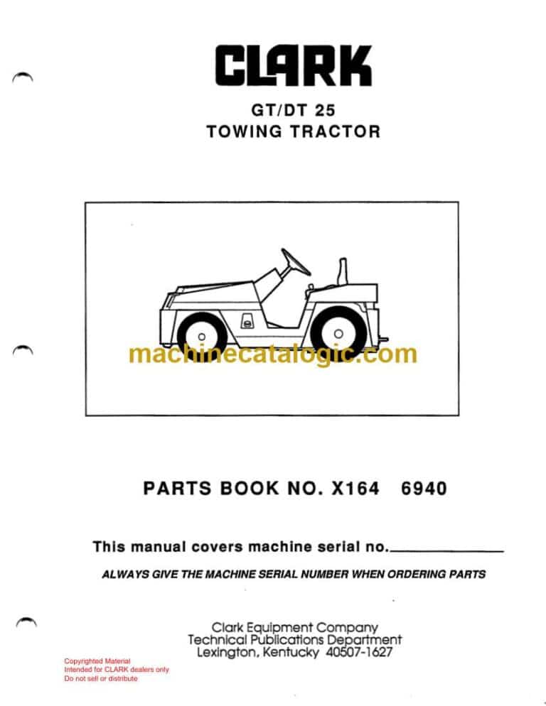Clark GT-DT 25 Towing Tractor Parts Manual (X164)
