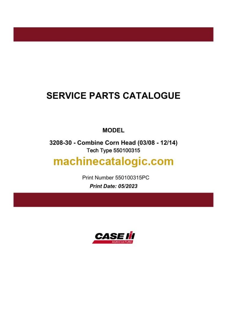 Case 3208-30 Combine Corn Head Service Parts Catalogue