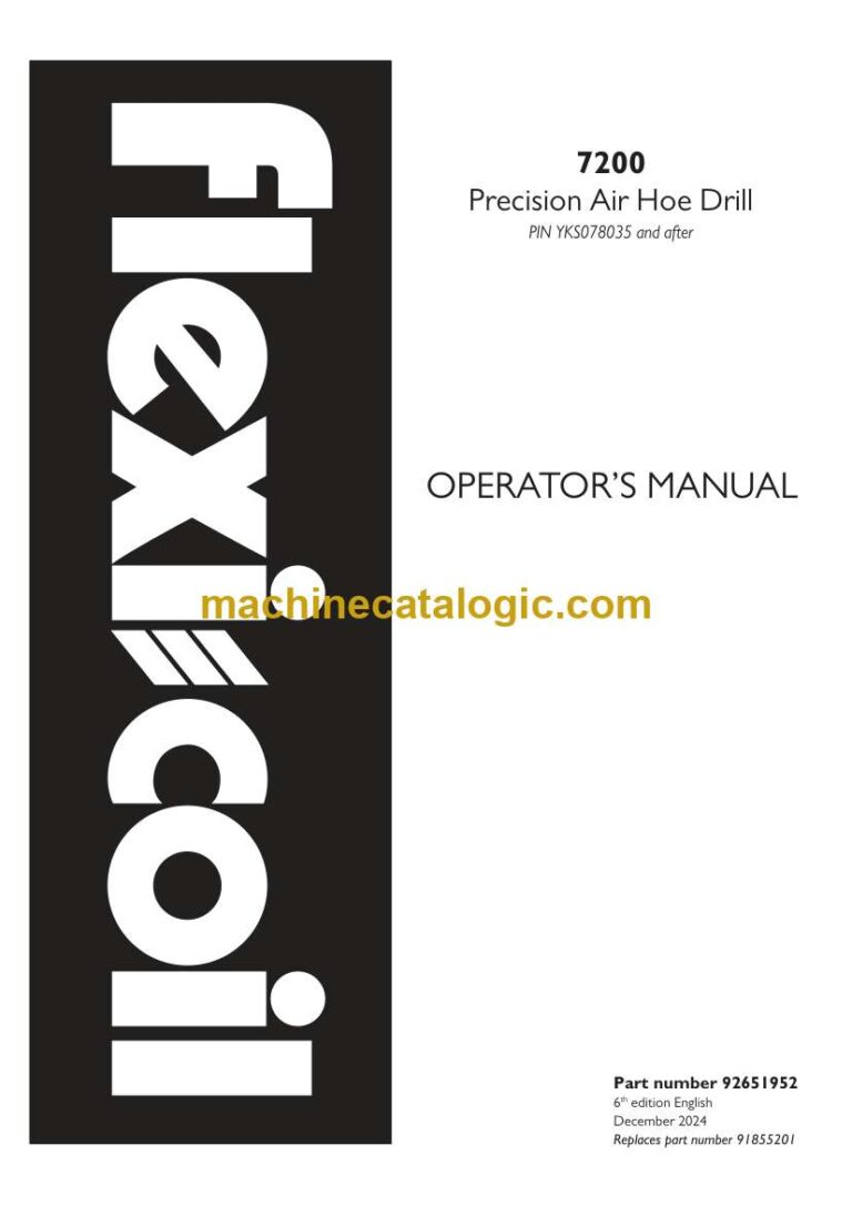 Flexicoil 7200 Precision Air Hoe Drill Operator Manual