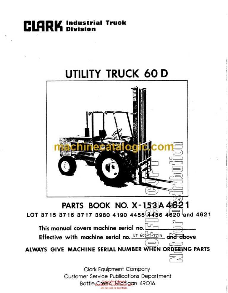 Clark 60D Utility Truck Parts Manual (X-153A_UT60D)