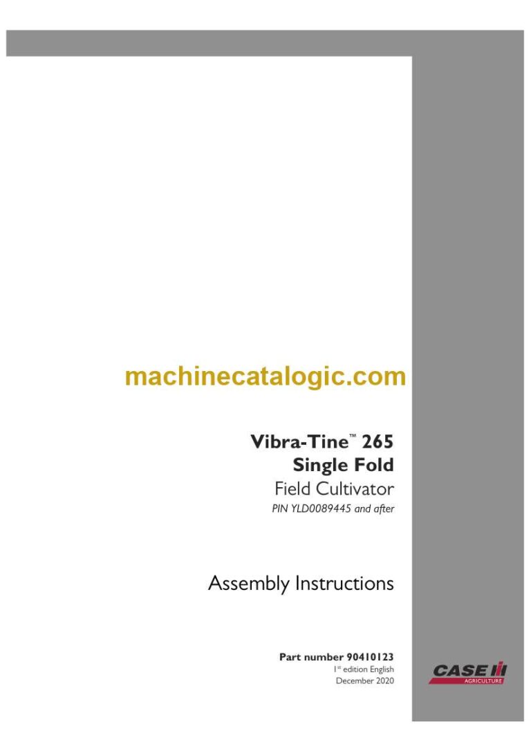 Case Vibra-Tine 265 Single Fold Field Cultivator Assembly Instructions