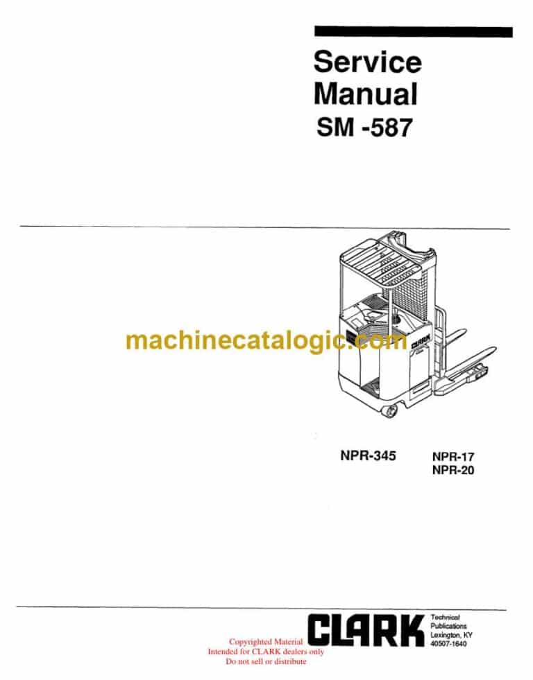 Clark NPR345, NPR17, NPR20 Forklift Service Manual (SM587)