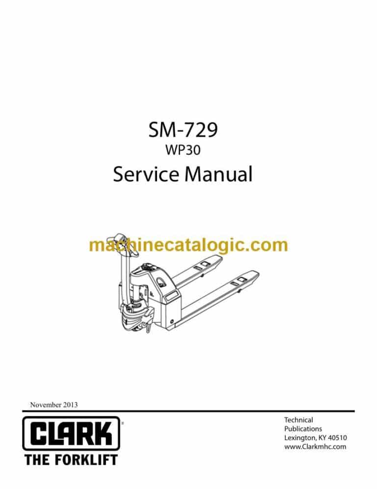 Clark WP30 Pallet Truck Service Manual (SM729)