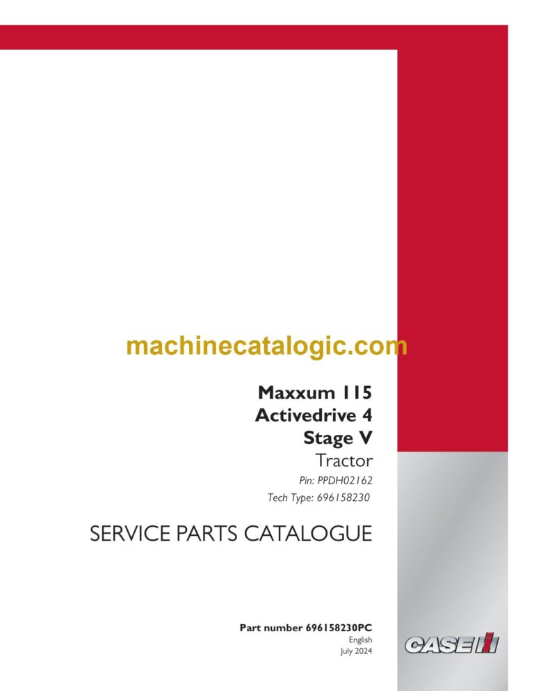 Case Maxxum 115 Activedrive 4 Stage 5 Tractor Service Parts Catalogue