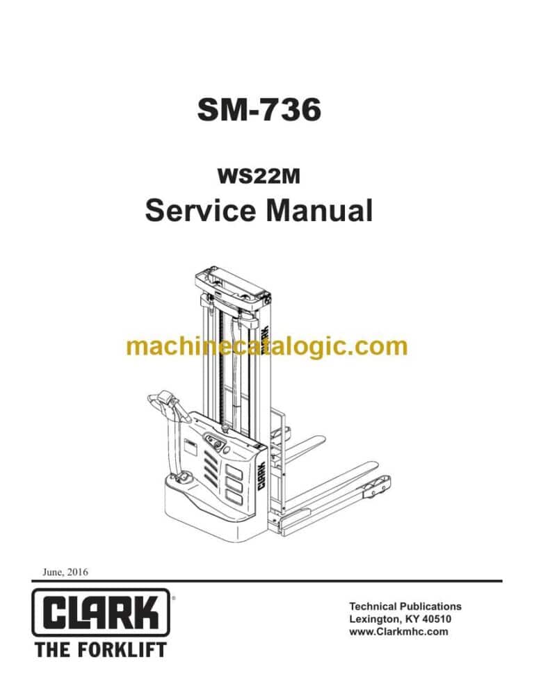 Clark WS22M Stacker Service Manual (SM736)