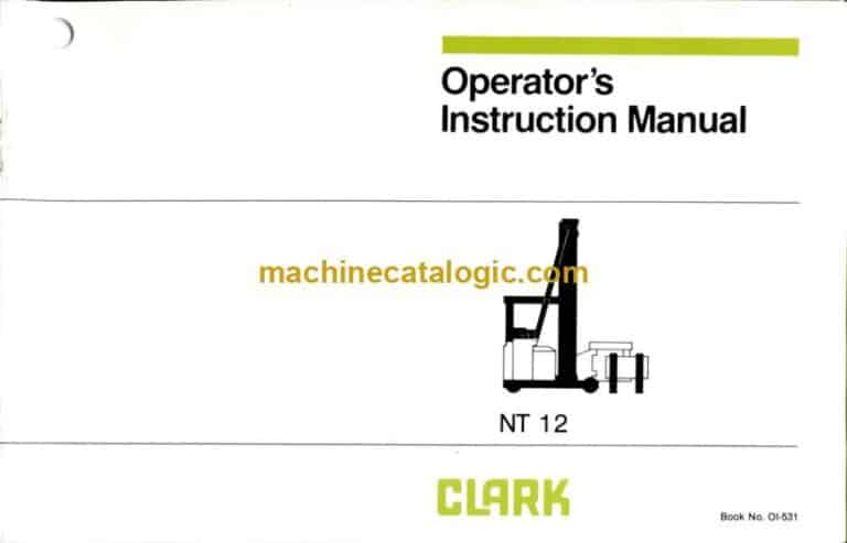 Clark NT12 Forklift Operators Manual (OI-531)