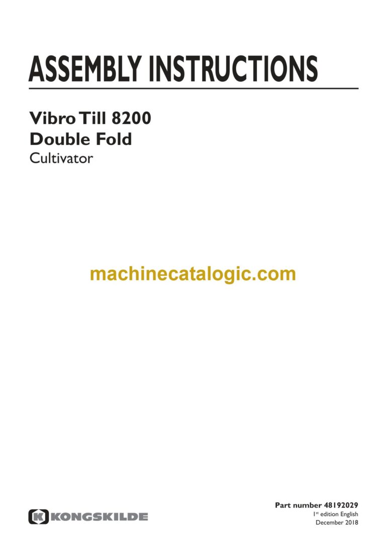 Kongskilde Vibro Till 8200 Double Fold Cultivator Assembly Instructions