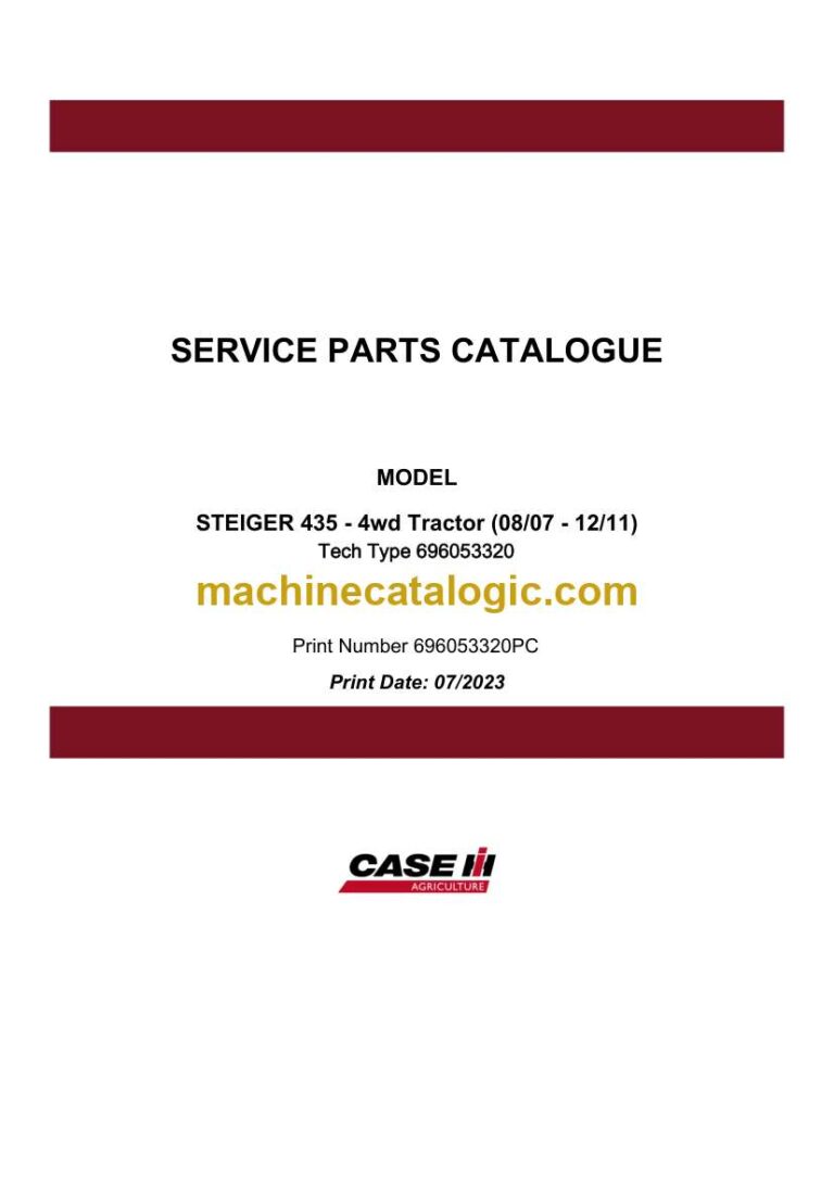 Case Steiger 435 Tractor Service Parts Catalogue