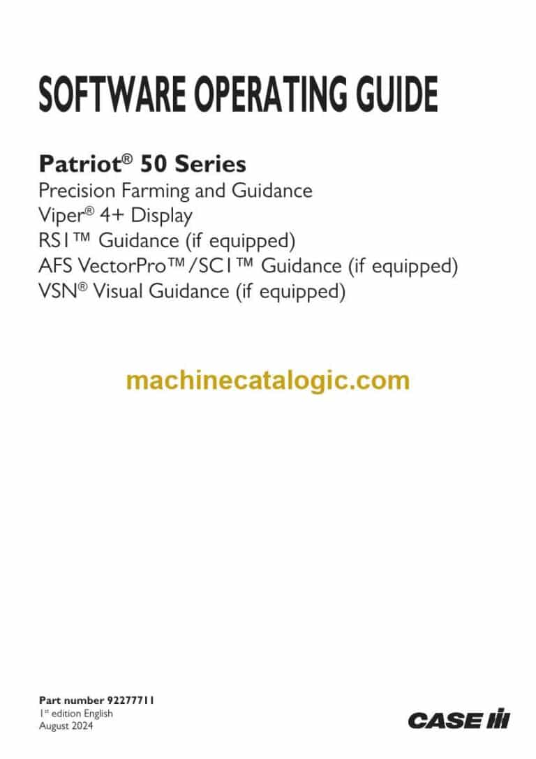 Case Patriot 50 Series Precision Farming and Guidance Viper 4+ Display Operator Manual