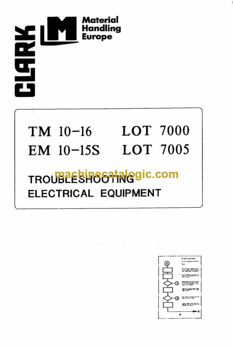 Clark TM10-16, EM10-15S Troubleshooting Electrical Equipment (SM5137)