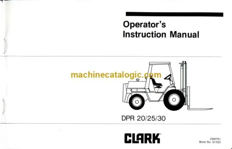 Clark DPR20, DPR25, DPR30 Forklift Operators Manual (OI-533)