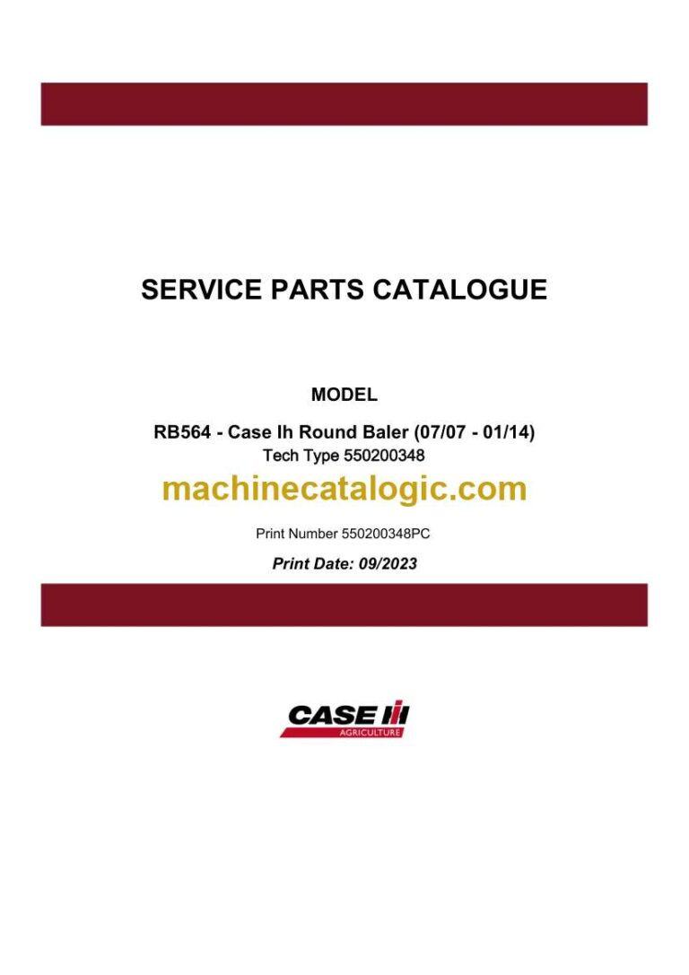 Case RB564 Round Baler Service Parts Catalogue