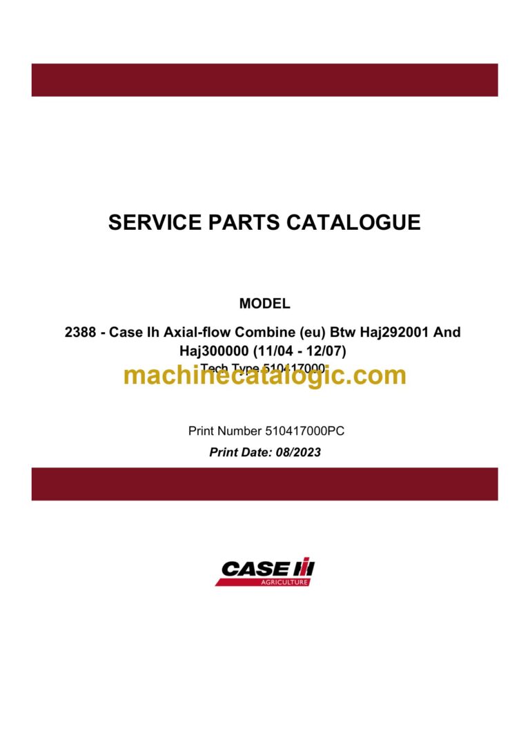 Case 2388 Axial-Flow Combine Tractor Service Parts Catalogue