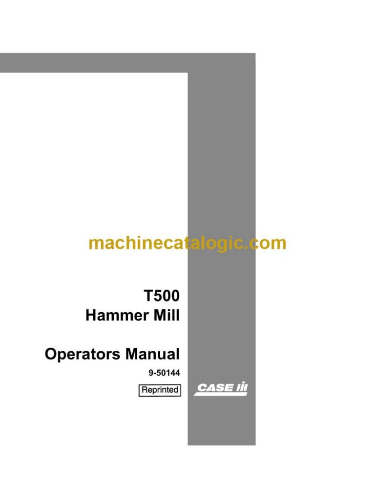 Case T500 Hammer Mill Operator Manual