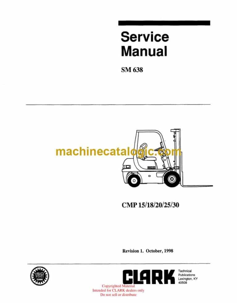 Clark CMP15, CMP18, CMP20, CMP25, CMP30 Forklift Service Manual (SM638)