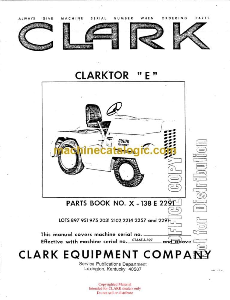 Clark Clarktor "E" Parts Manual (X138E)