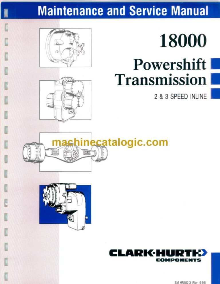 Clark 18000 Powershift Transmission 2&3 Speed Inline Maintenance and Service Manual
