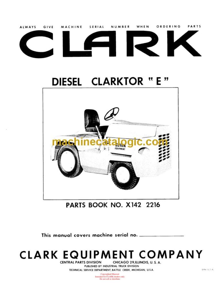 Clark Diesel Clarktor "E" Parts Manual (X142)