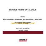 Case Ecolo-Tiger 875 Disk Ripper 18 Ft Spring Reset 9 Shank Service Parts Catalogue
