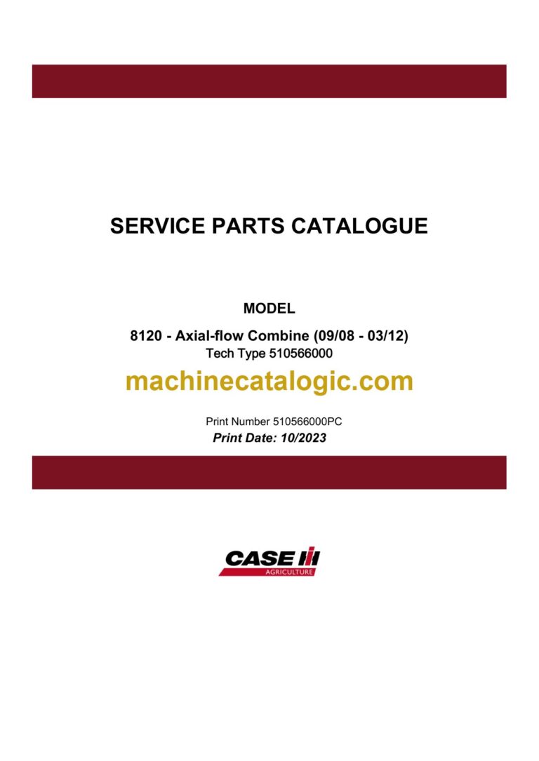 Case 8120 Axial-Flow Combine Service Parts Catalogue