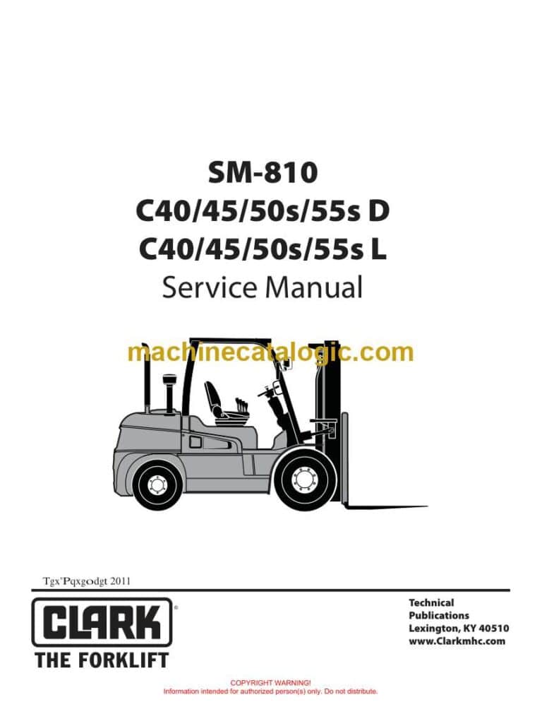 Clark C40, C45, 50s, C55s D and C50, C56, C50s, C55s L Forklift Service Manual (SM810)