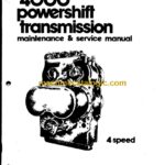 Clark 4000 Powershift Transmission 4 Speed Maintenance and Service Manual