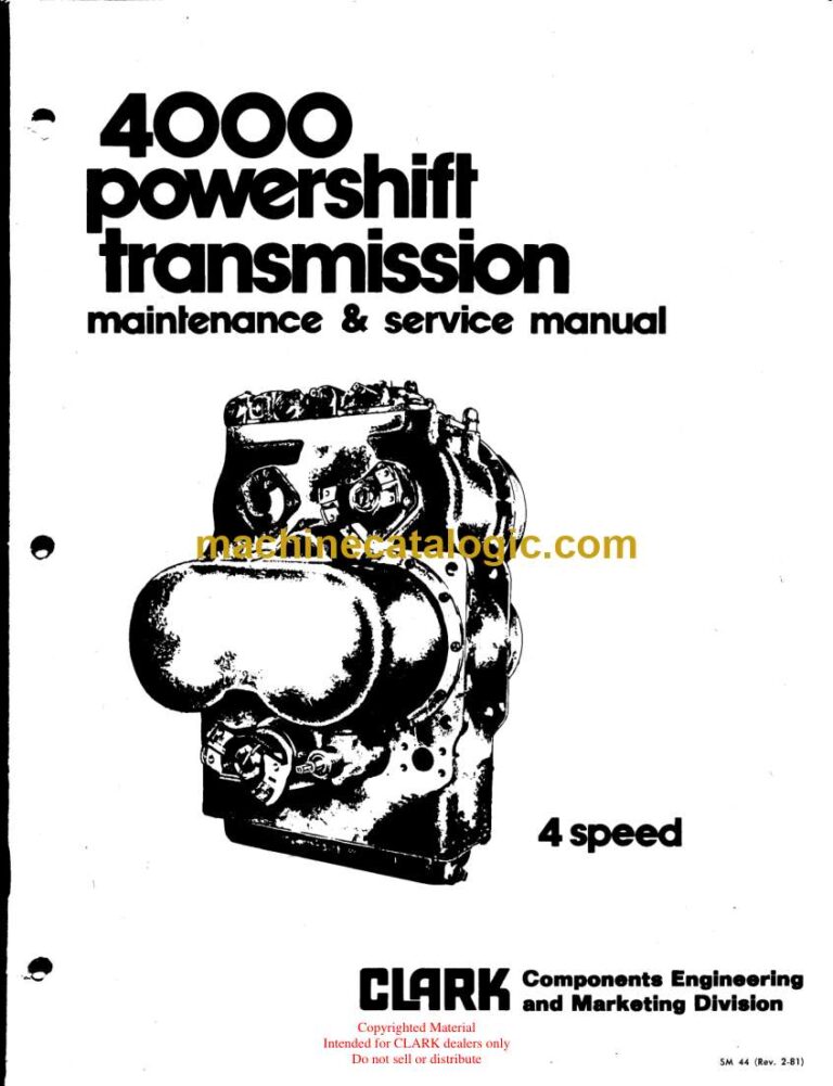 Clark 4000 Powershift Transmission 4 Speed Maintenance and Service Manual