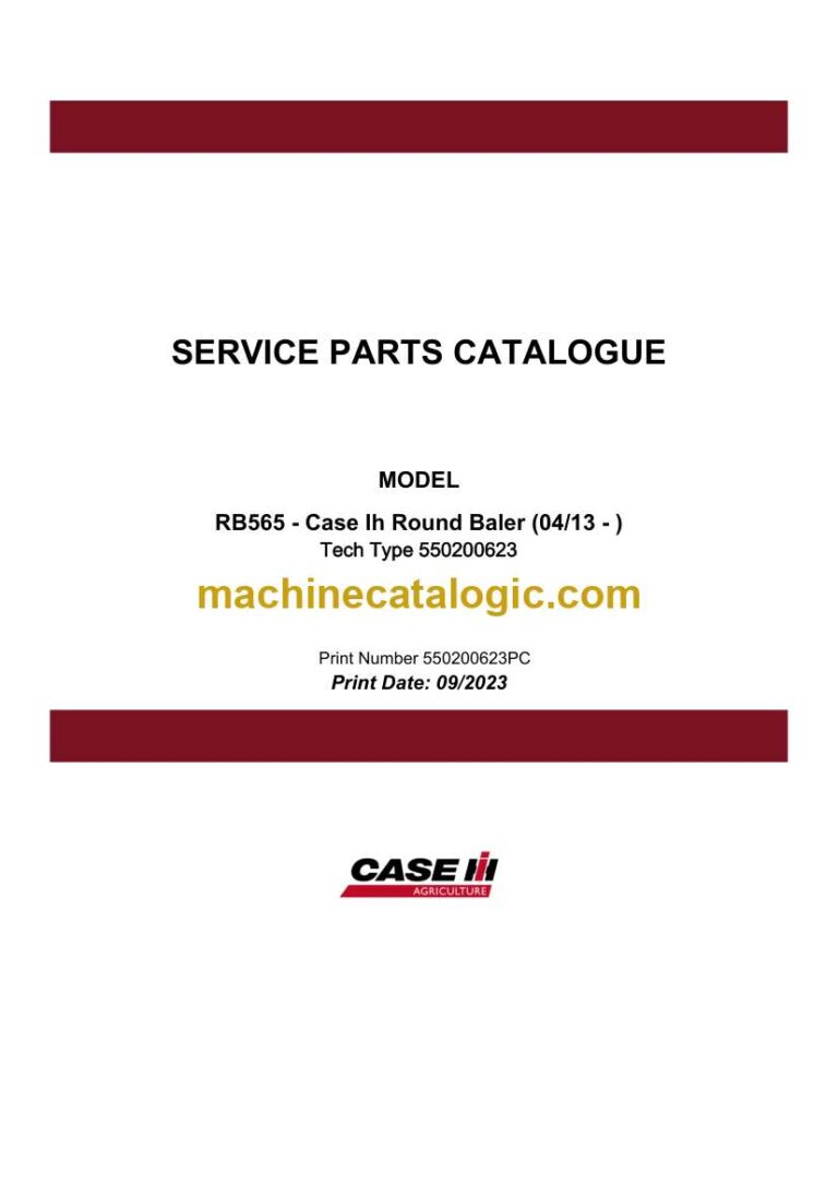 Case RB565 Round Baler Service Parts Catalogue
