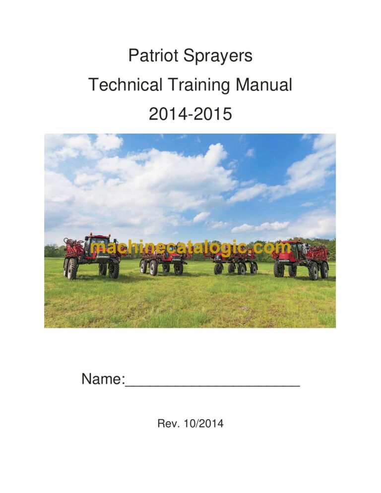 Case Patriot Sprayers 2014-2015 Technical Training Manual