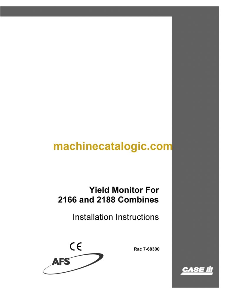 Case 2166 and 2188 Combines Yiled Monitor Installation Instructions