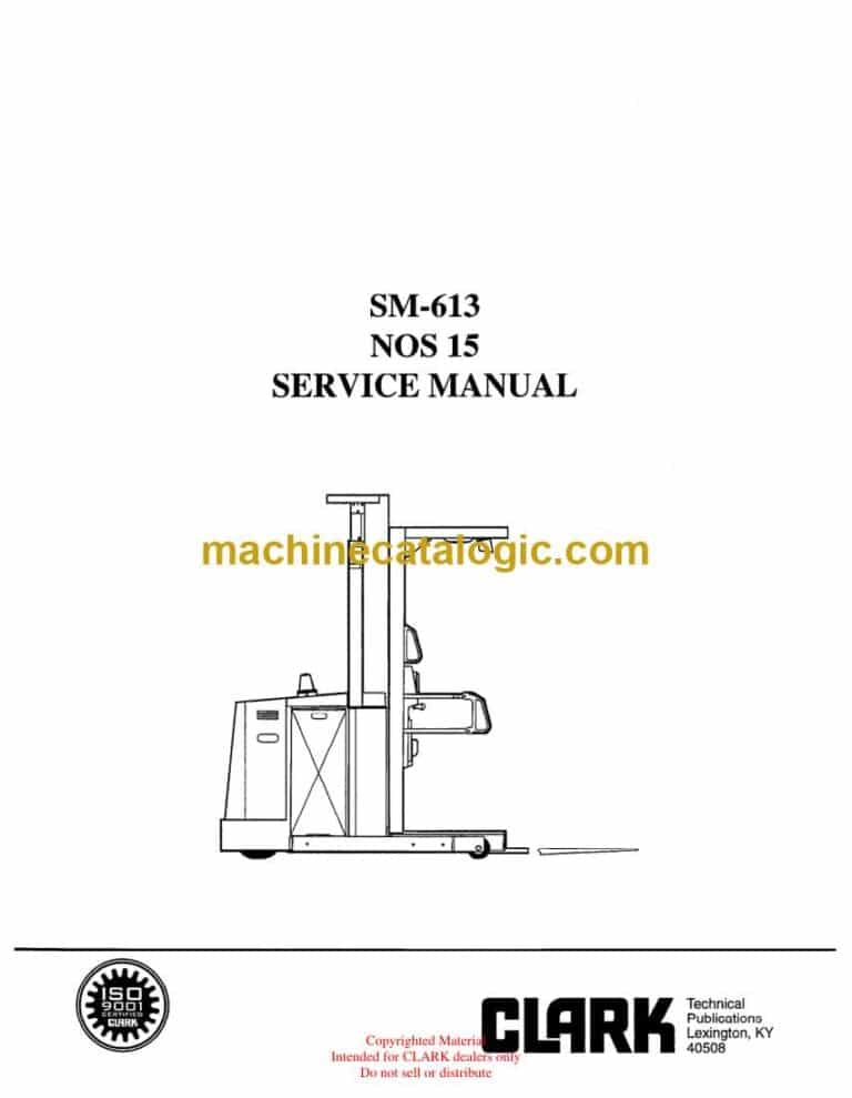 Clark NOS15 Reach Truck Service Manual (SM613)
