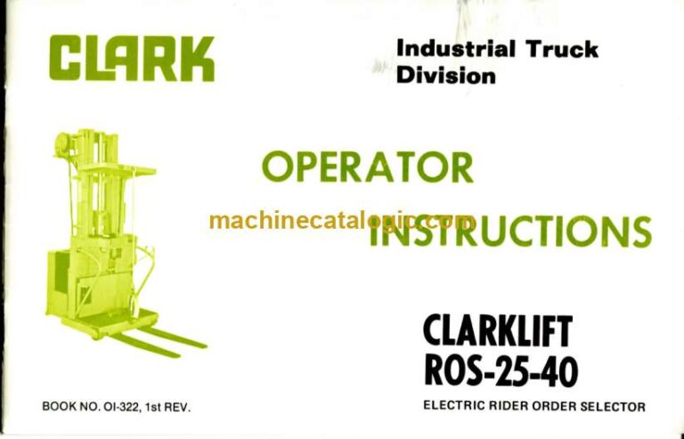 Clark ROS-25-40 Electric Rider Order Selector Operators Manual (OI-322)